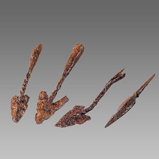 Lot of 4 Medieval Balkans Iron Arrow Heads c.14th cent AD. 