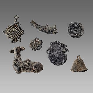 Lot of 7 English Pewter Badge ornaments c.16th cent. 