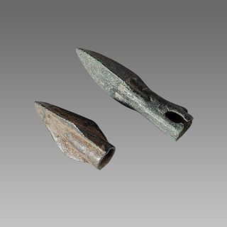 Lot of 2 Ancient Persia Bronze Arrow heads c.1000 BC.