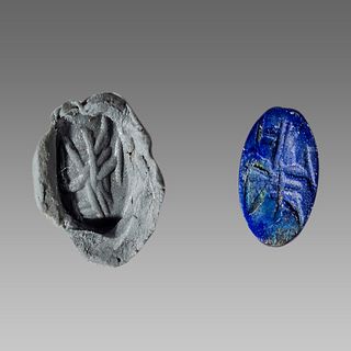 Ancient sasanian Lapis Lazuli Ringstone c.6th cent AD. 
