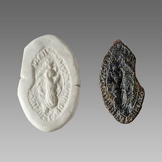 England, Bronze Seal Matrix c.13th-14th century AD. 