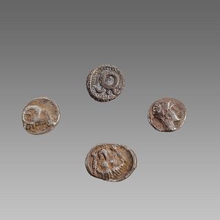 Lot of 4 Ancient Greek Silver Coins obols c.3rd-2nd century BC. 