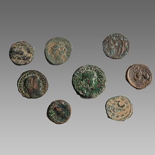 Lot of 8 Ancient Roman Bronze Coins c.3rd century AD. 