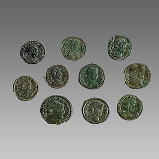 Lot of 10 Ancient Roman Bronze Coins c.3rd century AD. 