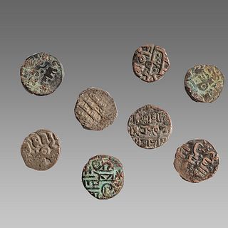 Lot of 8 Ancient Coins - Medieval India Silver Jitals. 