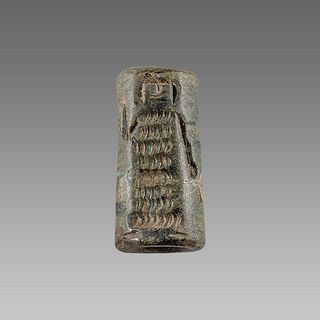 Near Eastern Style Cylinder Seal with figures, animals. 
