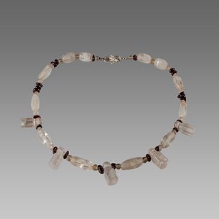 Roman Style Rock Crystal Beads Necklace. 