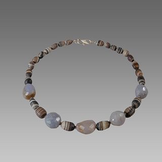 Roman Style Banded Agate Beads Necklace. 