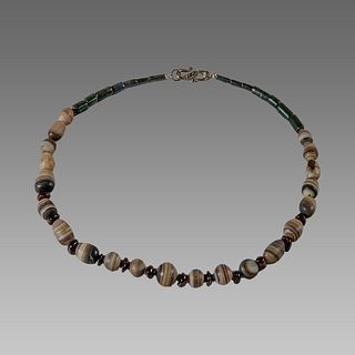Roman Style Banded Agate Beads Necklace. 