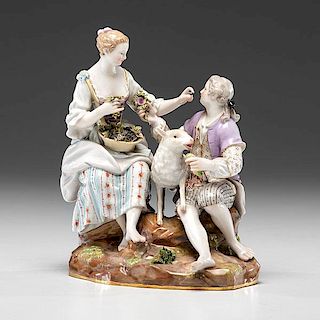 Meissen Courting Couple Figural Group 