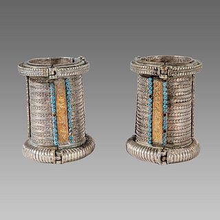 A Pair Of Tribal Art Silver Jewelry Bracelets 