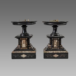 A pair of 19th century Art Deco Marble Stands. 