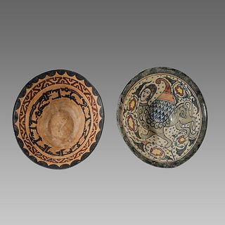 Lot of 2 Islamic Persian Cermaic Bowls. 
