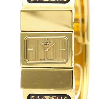 Hermes Loque Quartz Gold Plated Women's Dress Watch LO1.201