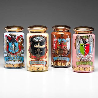 Paint-Decorated Glass Apothecary Jars 