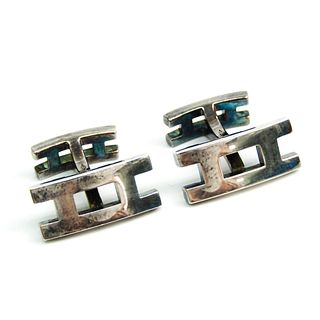 Hermes Silver 925 Fixed Backing Cufflinks Silver Api