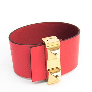 Hermes Medor Leather,Metal Bracelet Red,Coral Pink