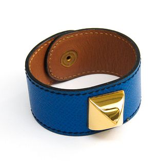 Hermes Medor Courchevel Leather Bracelet Blue