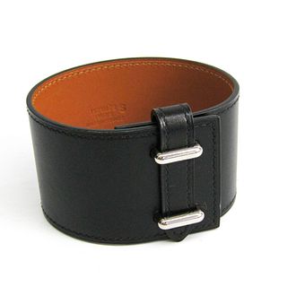 Hermes Izzy Box Calf Leather Bracelet Black