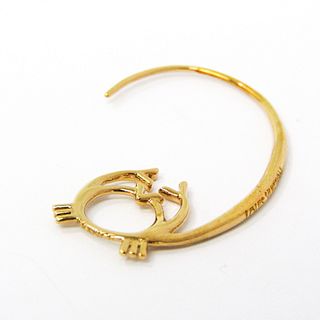 Louis Vuitton Half Hoop Earrings Single Earrings Fortune Cancer (Crab) Metal Single Earrings Gold