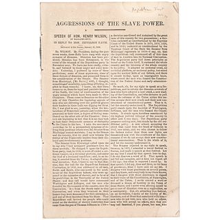 1860 Civil War Slave Document, U.S. Grants Vice President Henry Wilson