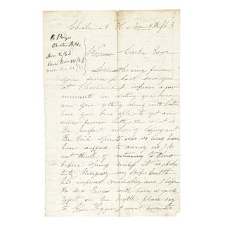 1863 Civil War Political + Black History Content Letter, Chester, New Hampshire