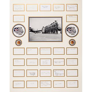 Tuskegee Airmen Signature Display of 27 Tuskegee Airmen Ink Signatures