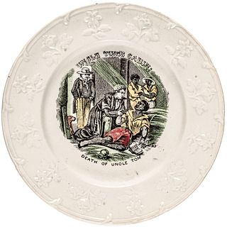 c. 1852 UNCLE TOMS CABIN; Death of Uncle Tom Hand-Painted Illustrated Plate