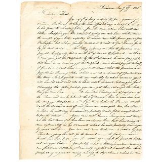 1816 John B. Barton ALS to his Imprisoned Father Rev. War General William Barton