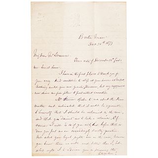 1877 BENJAMIN FRANKLIN (BEAST) BUTLER Autograph Letter Signed