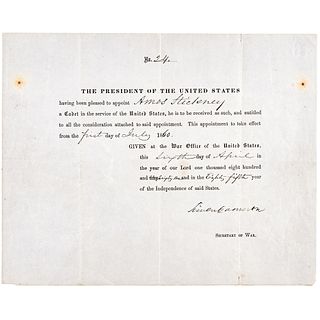 April 6, 1861 SIMON CAMERON Secretary of War Signed 6 Days Prior to Civil War!