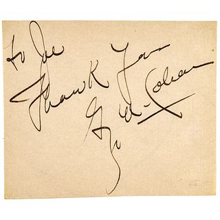 Actor Songwriter GEORGE M. COHAN Signed Note Plus Playwright SIDNEY KINGSLEY