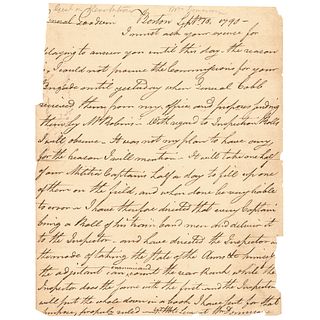 WILLIAM DONNISON, 1790 Signed Letter to Major General Goodwin