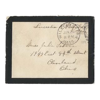 LUCRETIA GARFIELD FREE Frank Postal Envelope, First Lady of the United States