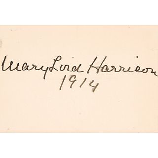 MARY LORD HARRISON, Autograph Calling Card