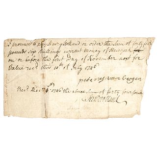HENRY HOLLAND Jr., Manuscript Document Signed, Colonial Merchant and Privateer
