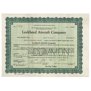 1929 Aviation Pioneer ALLEN LOUGHEAD Lockheed Corp. Founder Signed Document 