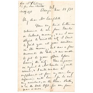 1878 George B. McClellan Autograph Letter Signed as 24th Governor of New Jersey 