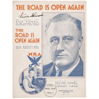 1933 FRANKLIN DELANO ROOSEVELT Sheet Music Signed