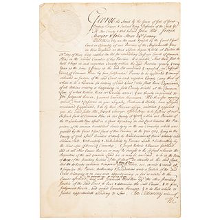 1743 Mass. Gov. WILLIAM SHIRLEY Signed Appointment for 3 Justices to the Court