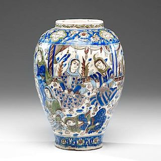 Persian Qajar Dynasty Pottery Vase 