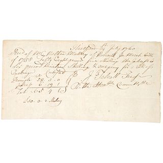 July 29, 1760, Colonial Currency Paper Money Issue Bill of Exchange Hartford CT.