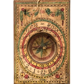 c. 1780-1800 Colorful European Maritime Pocket Compass / Sundial