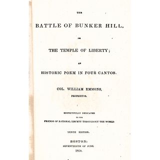 1859 Edition Titled - Poem on the Battle of Bunker Hill - by Col. William Emmons