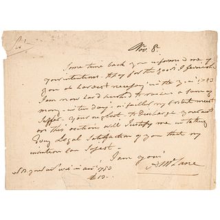 George Washington - Personal Spy ALLAN McLANE Continental Army Officer 1783 ADS
