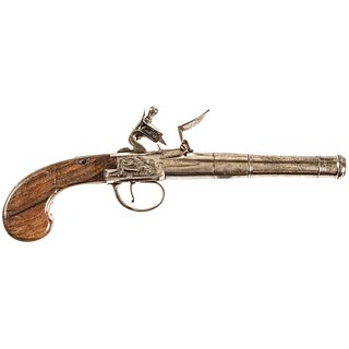 c. 1740-1760 Colonial Period English Box-lock Flint Pistol made by Pendrill