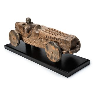 A Carved Wood Stock Car, Circa 1950