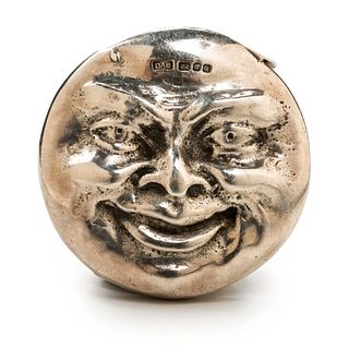 An English Silver Double-Sided Moon Face Match Safe