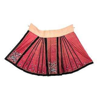 19th Century Chinese Embroidered Skirts and Sleeve