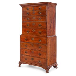 A Chippendale Walnut Chest-on-Chest, Pennsylvania, Circa 1770
